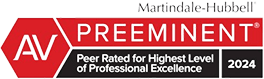 Logo Recognizing DeLoach, Hofstra & Cavonis, P.A.'s affiliation with Martdindale Hubbell Preeminent